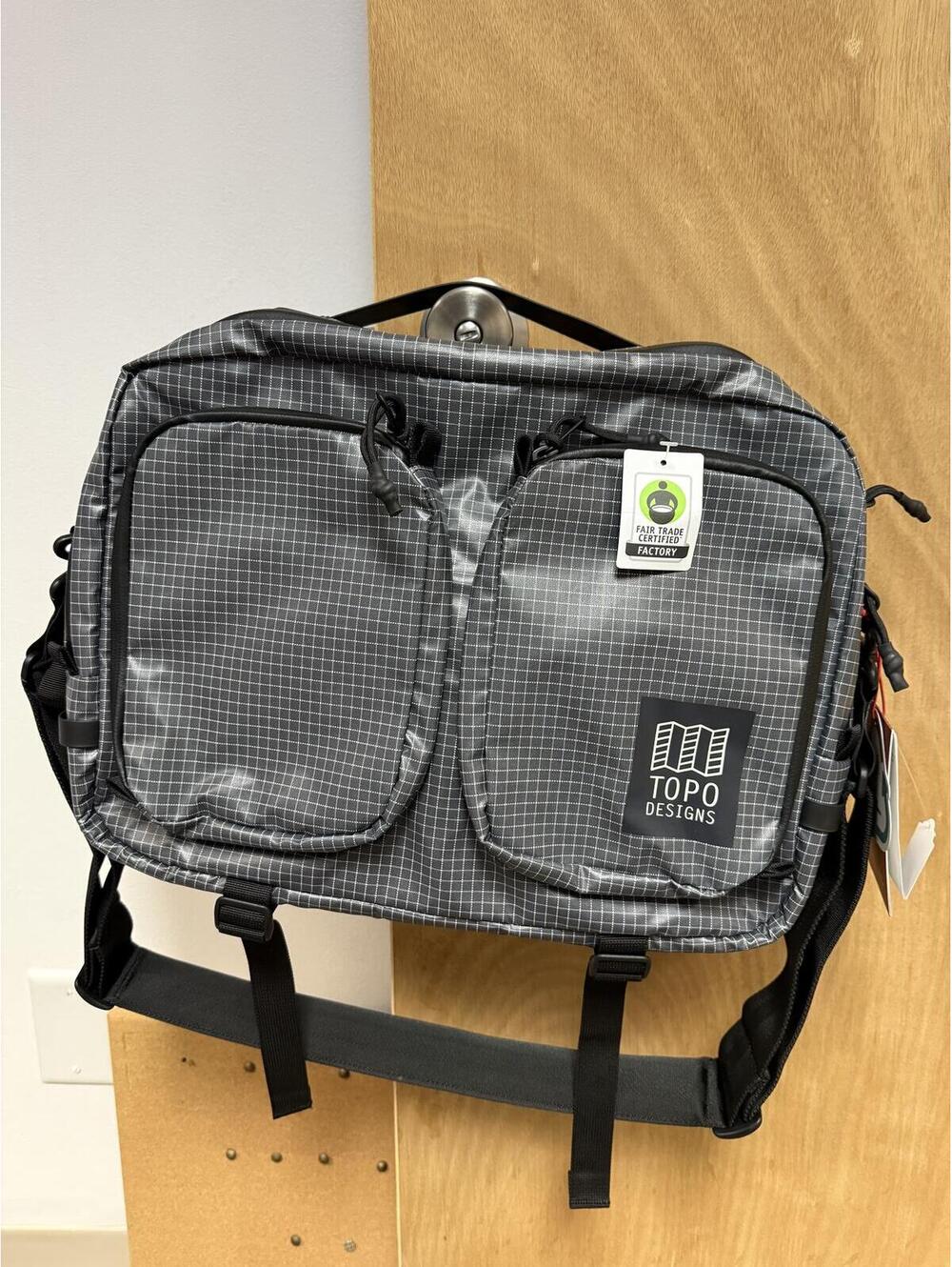 Topo Designs Apex Briefcase Black Grid